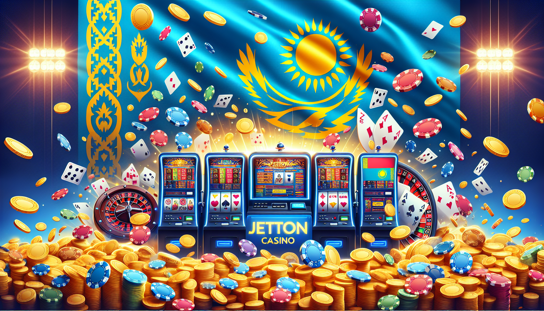 Логотип JetTon на фоне игрового автомата